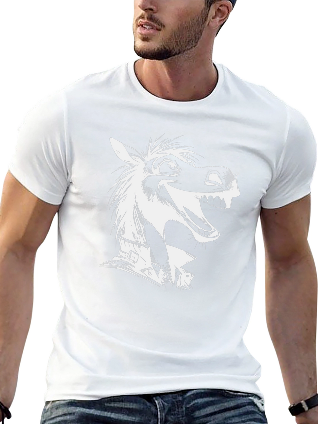 Cartoon Horse Graphic T-Shirt