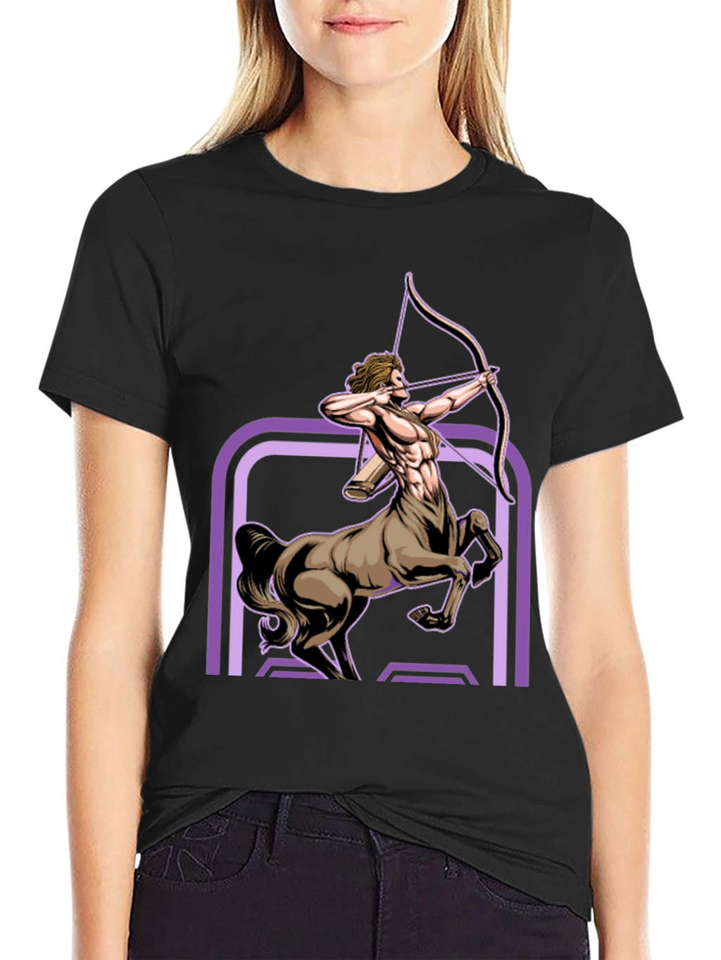 Sagittarius Centaur Graphic Tee - Black