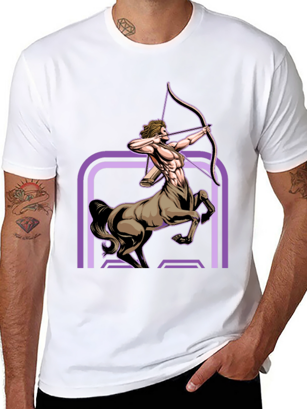 Sagittarius Centaur Graphic Tee - Black