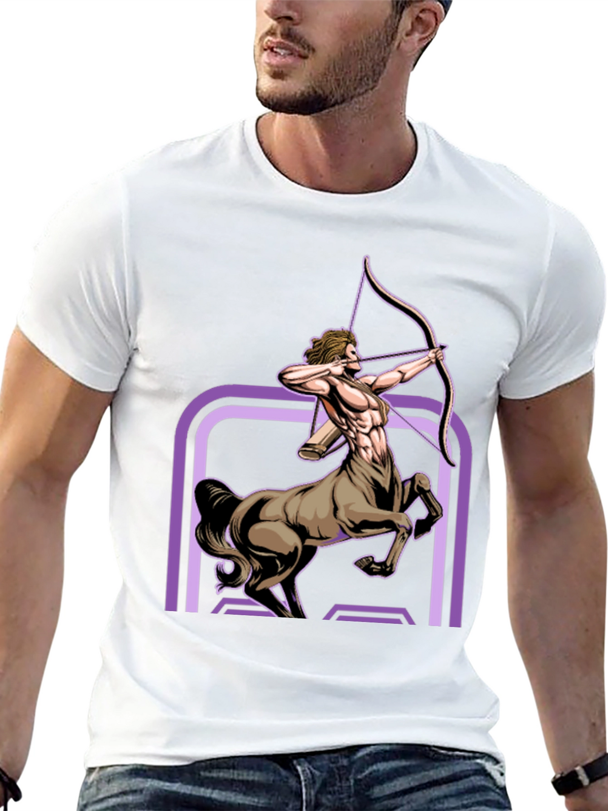 Sagittarius Centaur Graphic Tee - Black