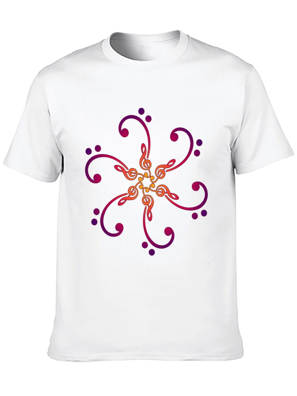 Musical Notes Graphic Print Black T-Shirt