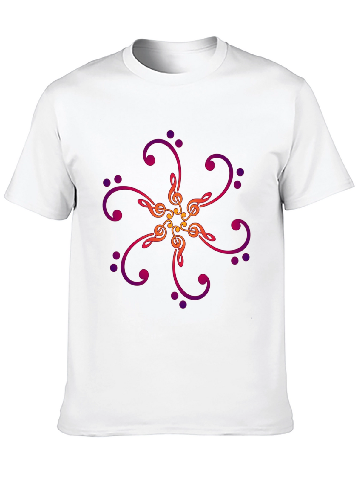 Musical Notes Graphic Print Black T-Shirt