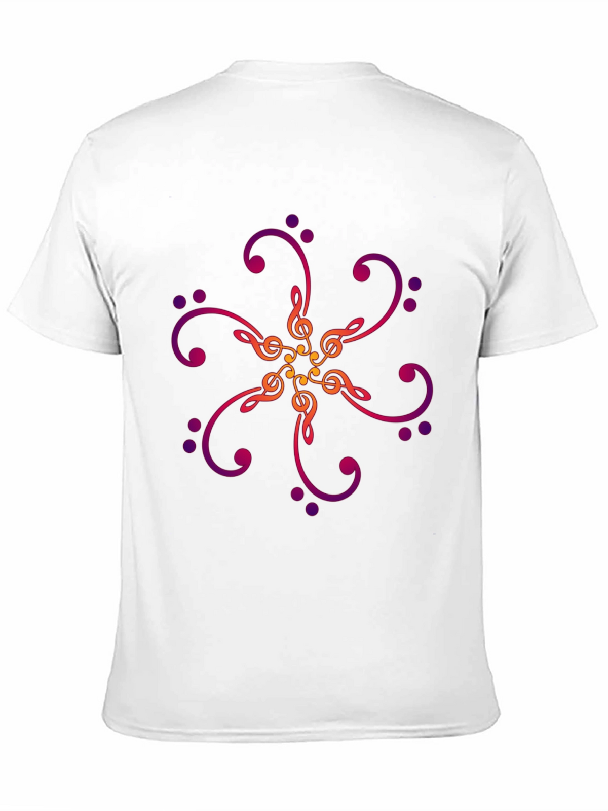 Musical Notes Graphic Print Black T-Shirt