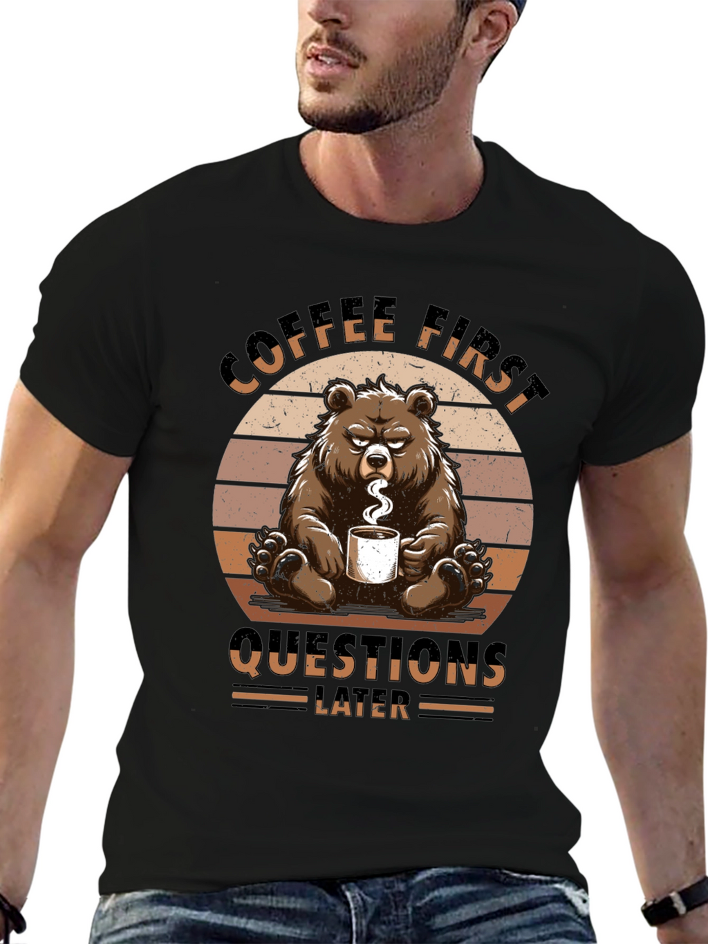 Coffee First Bear Graphic Tee