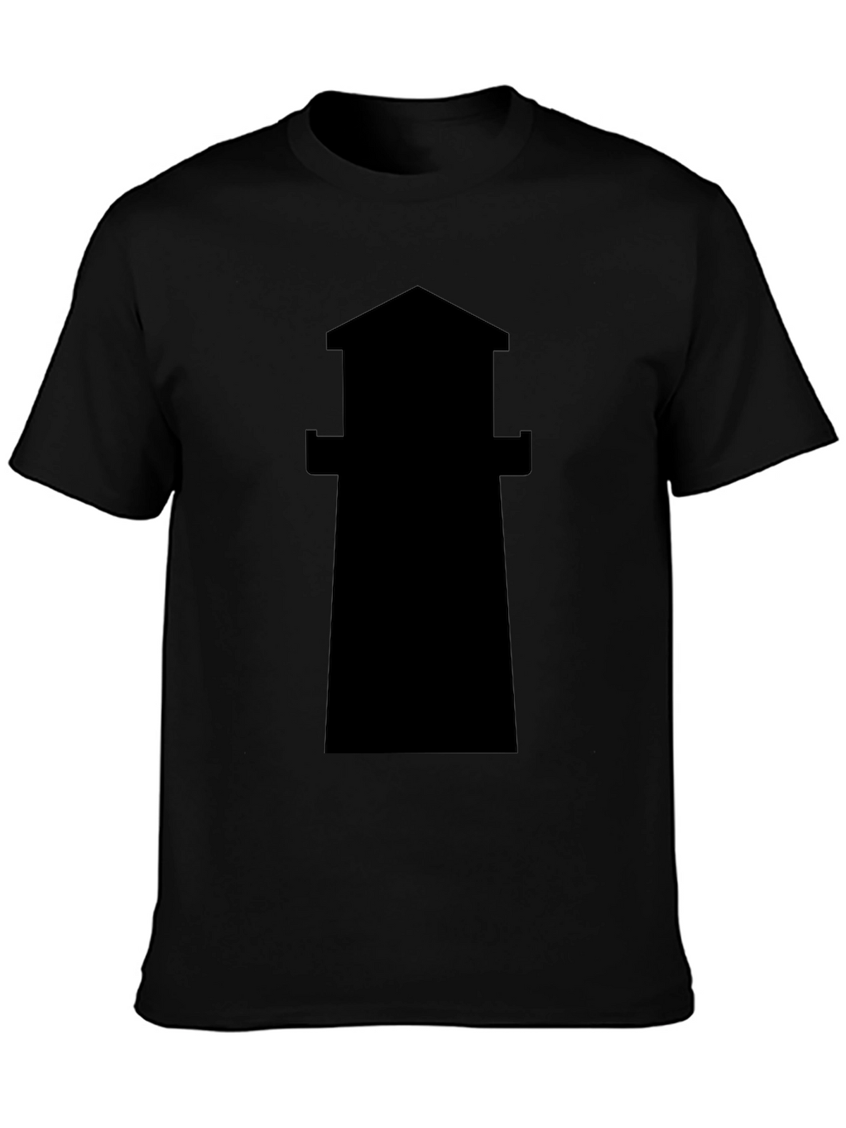 Lighthouse Silhouette Tee - Classic Black Cotton T-Shirt