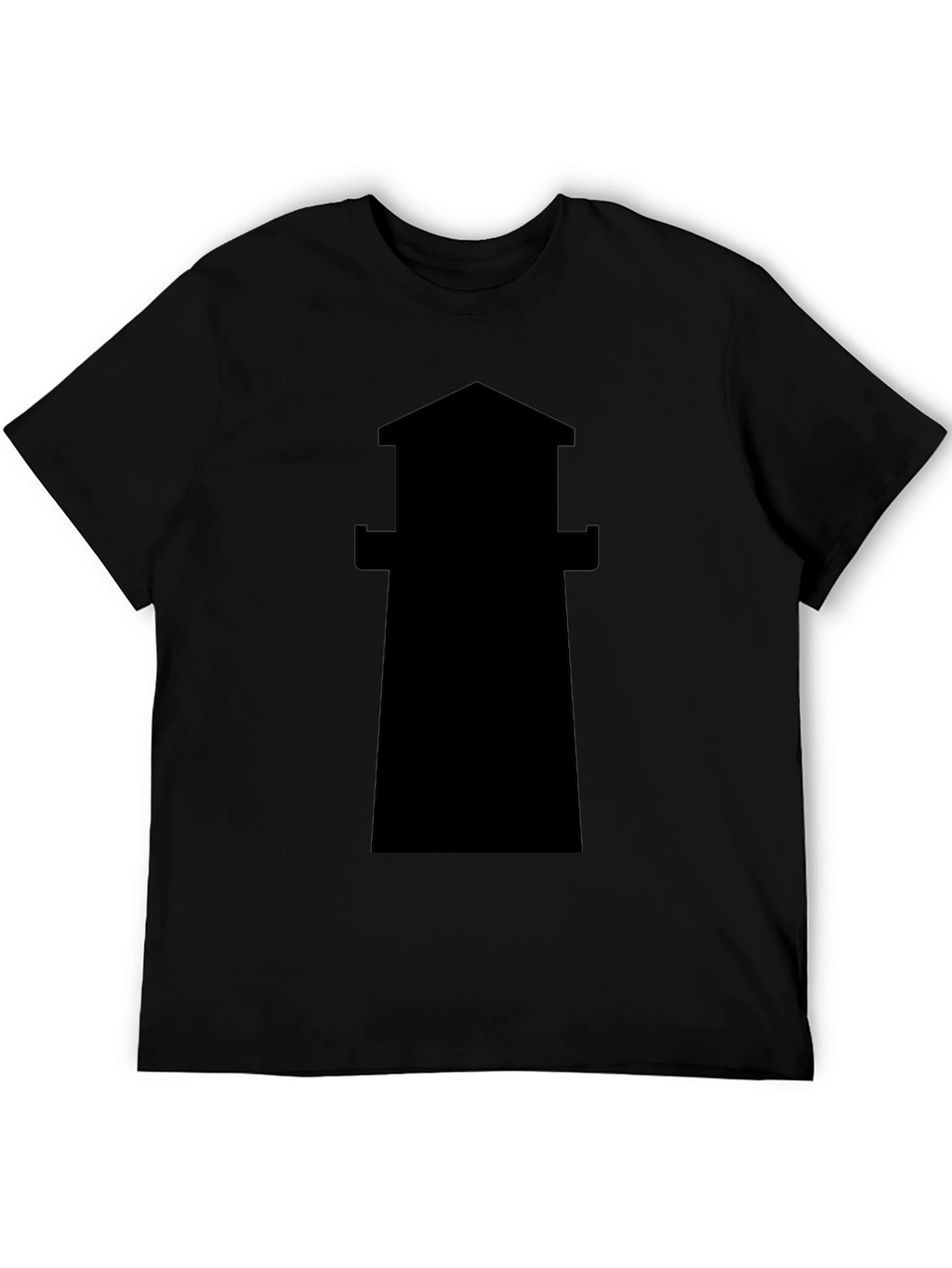 Lighthouse Silhouette Tee - Classic Black Cotton T-Shirt
