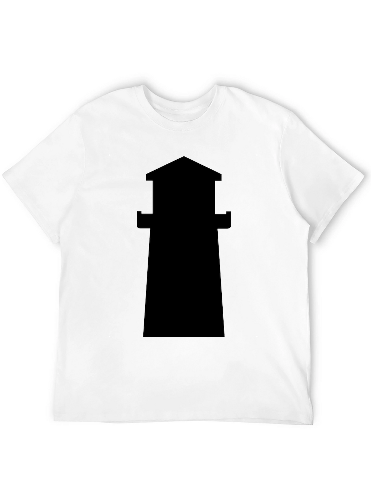 Lighthouse Silhouette Tee - Classic Black Cotton T-Shirt