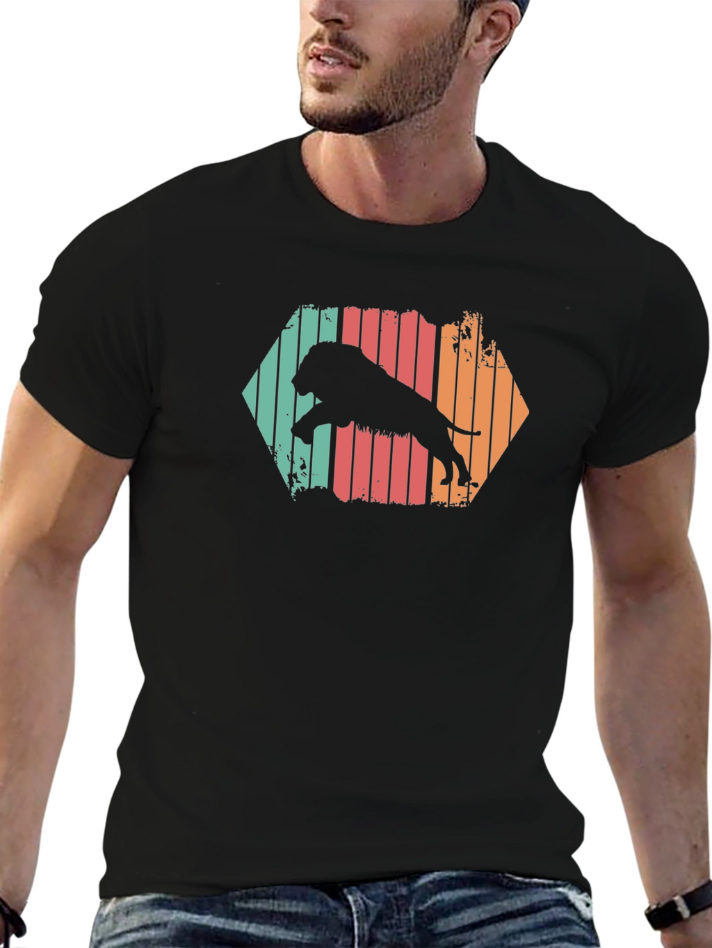 Retro Lion Graphic T-Shirt