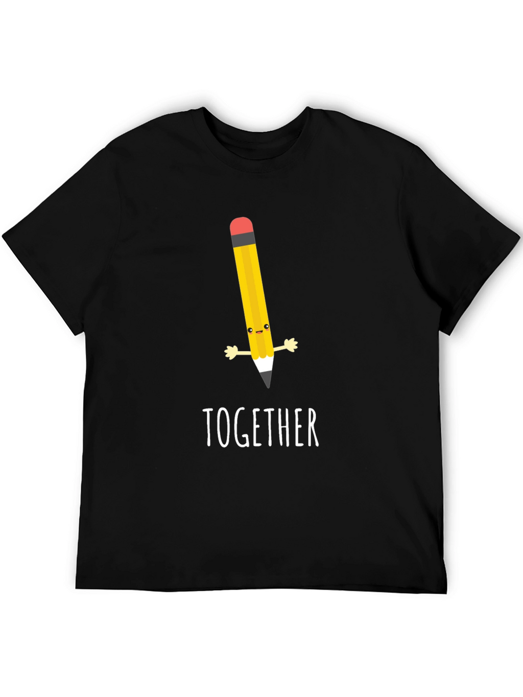 Together Pencil Graphic Black T-Shirt