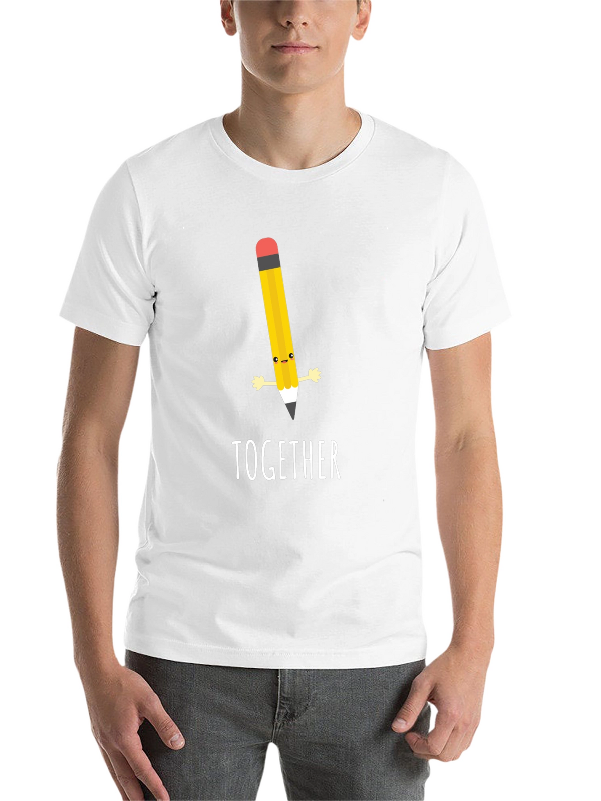 Together Pencil Graphic Black T-Shirt
