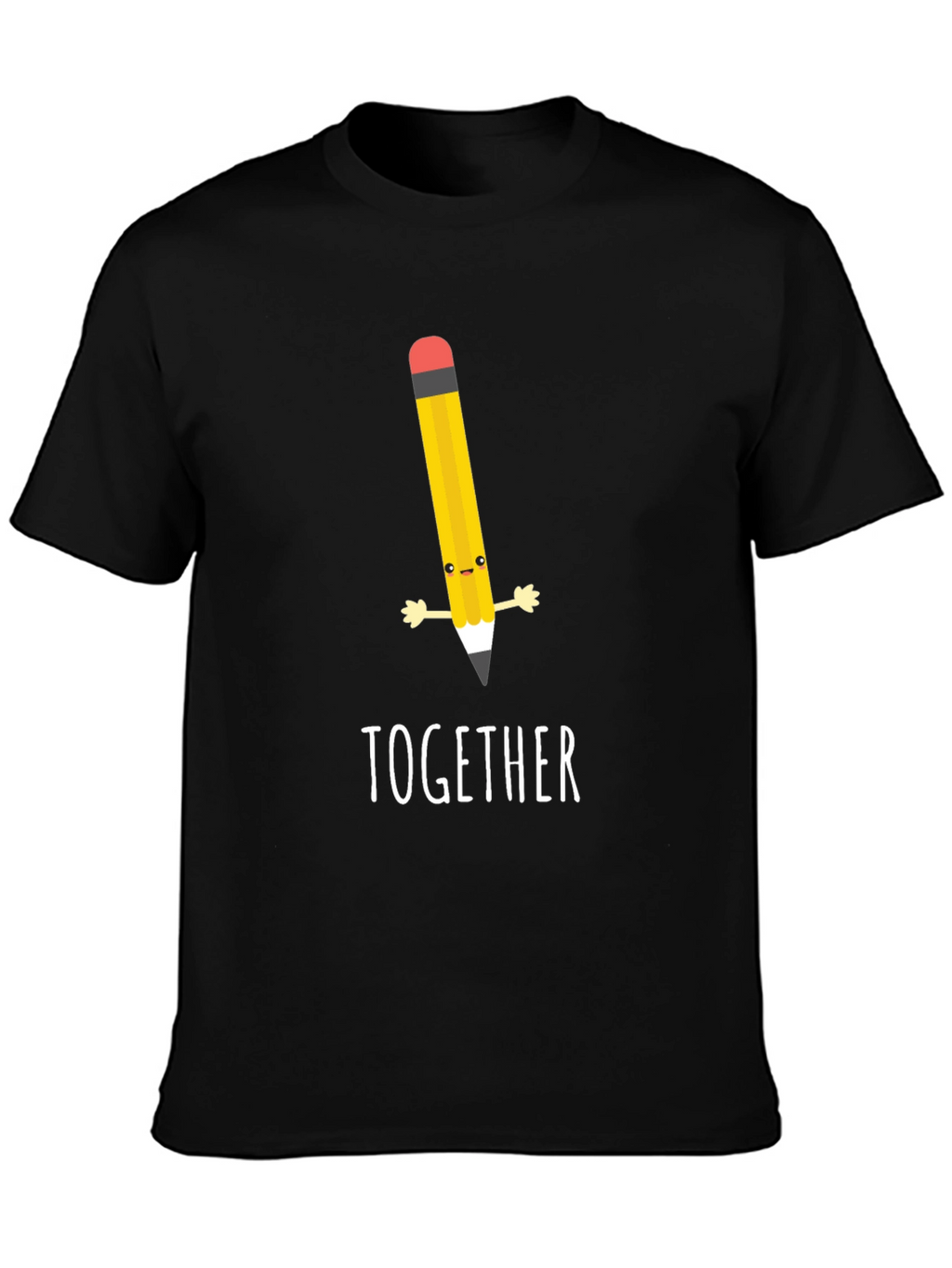 Together Pencil Graphic Black T-Shirt