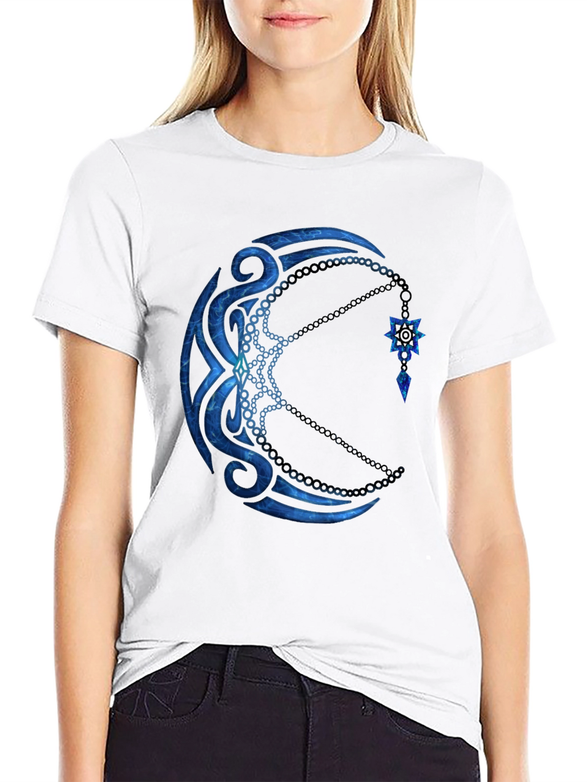 Tribal Moon Graphic Black T-Shirt