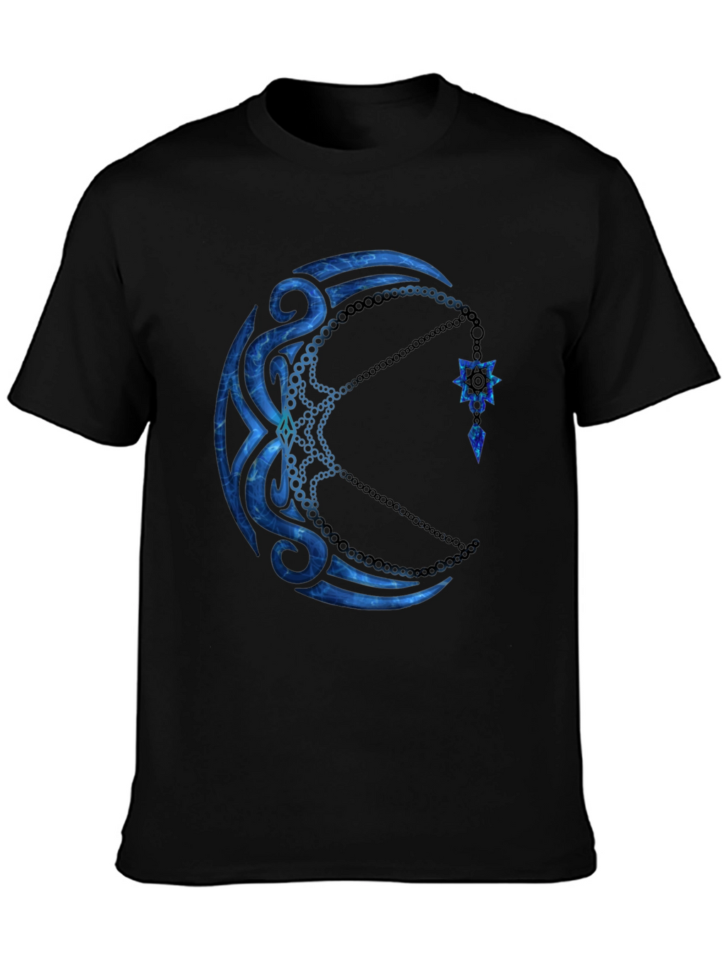 Tribal Moon Graphic Black T-Shirt