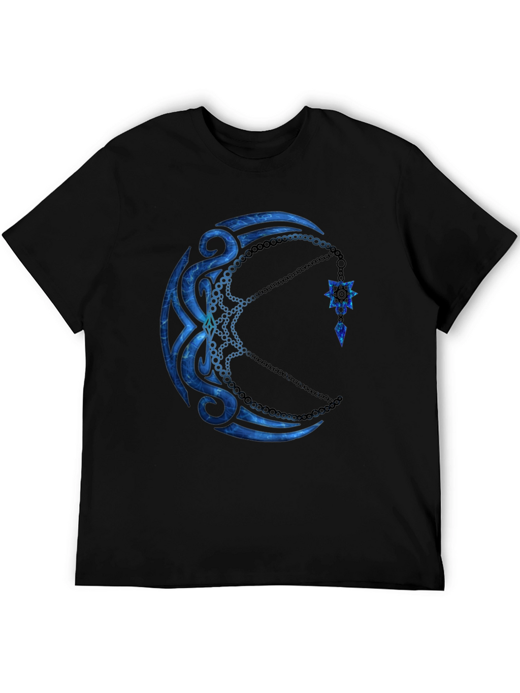 Tribal Moon Graphic Black T-Shirt