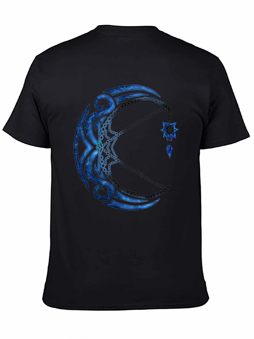Tribal Moon Graphic Black T-Shirt