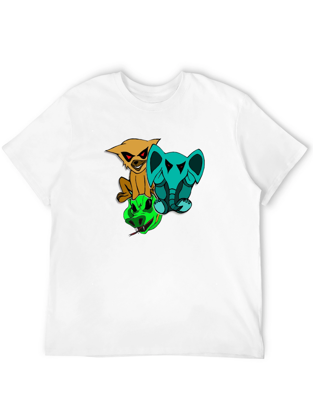 Cartoon Animals Stacked T-Shirt