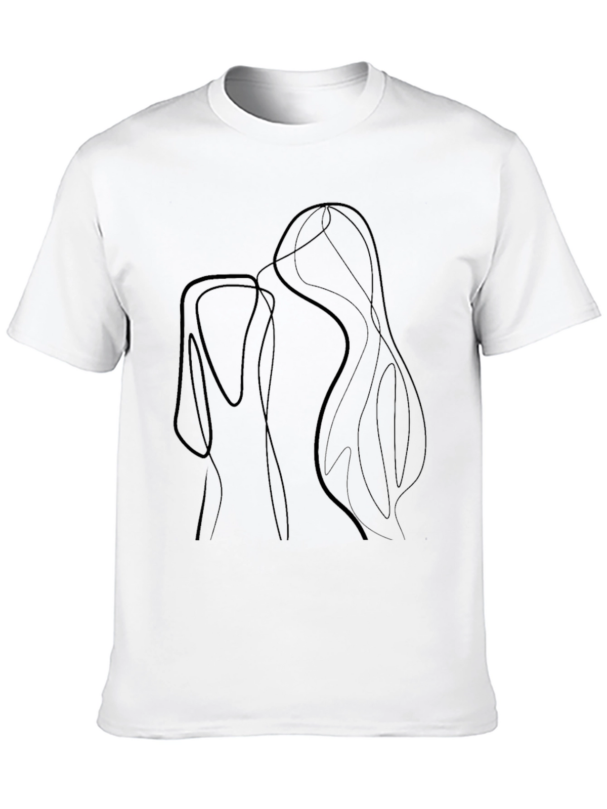 Abstract Line Art Black T-Shirt
