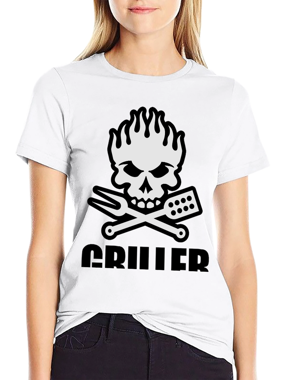Griller Skull Graphic T-Shirt - BBQ Master