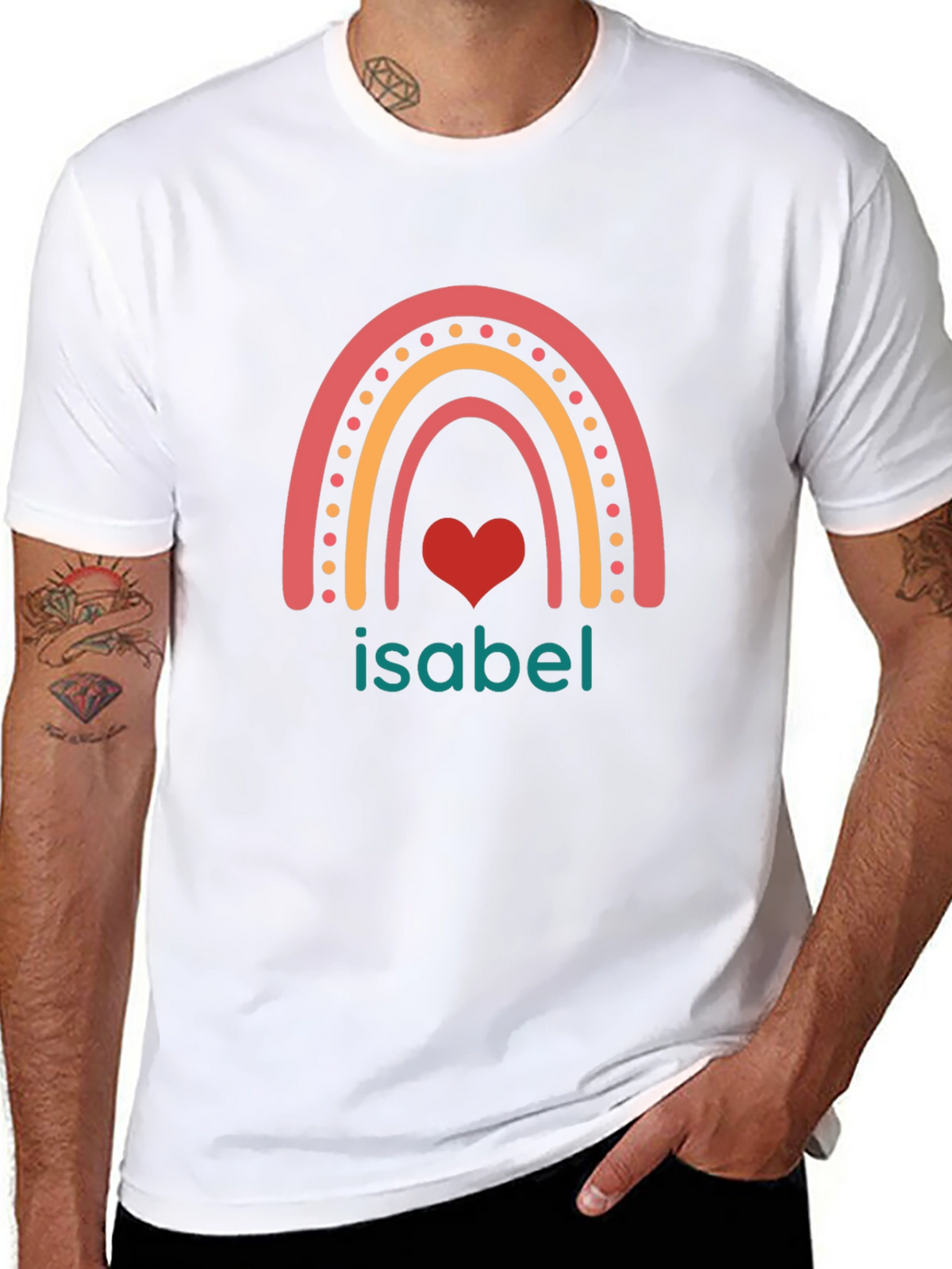 Isabel Rainbow Heart Custom T-Shirt