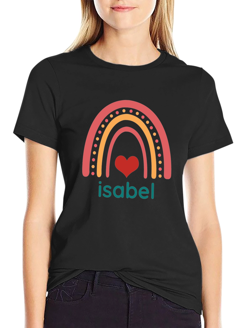 Isabel Rainbow Heart Custom T-Shirt