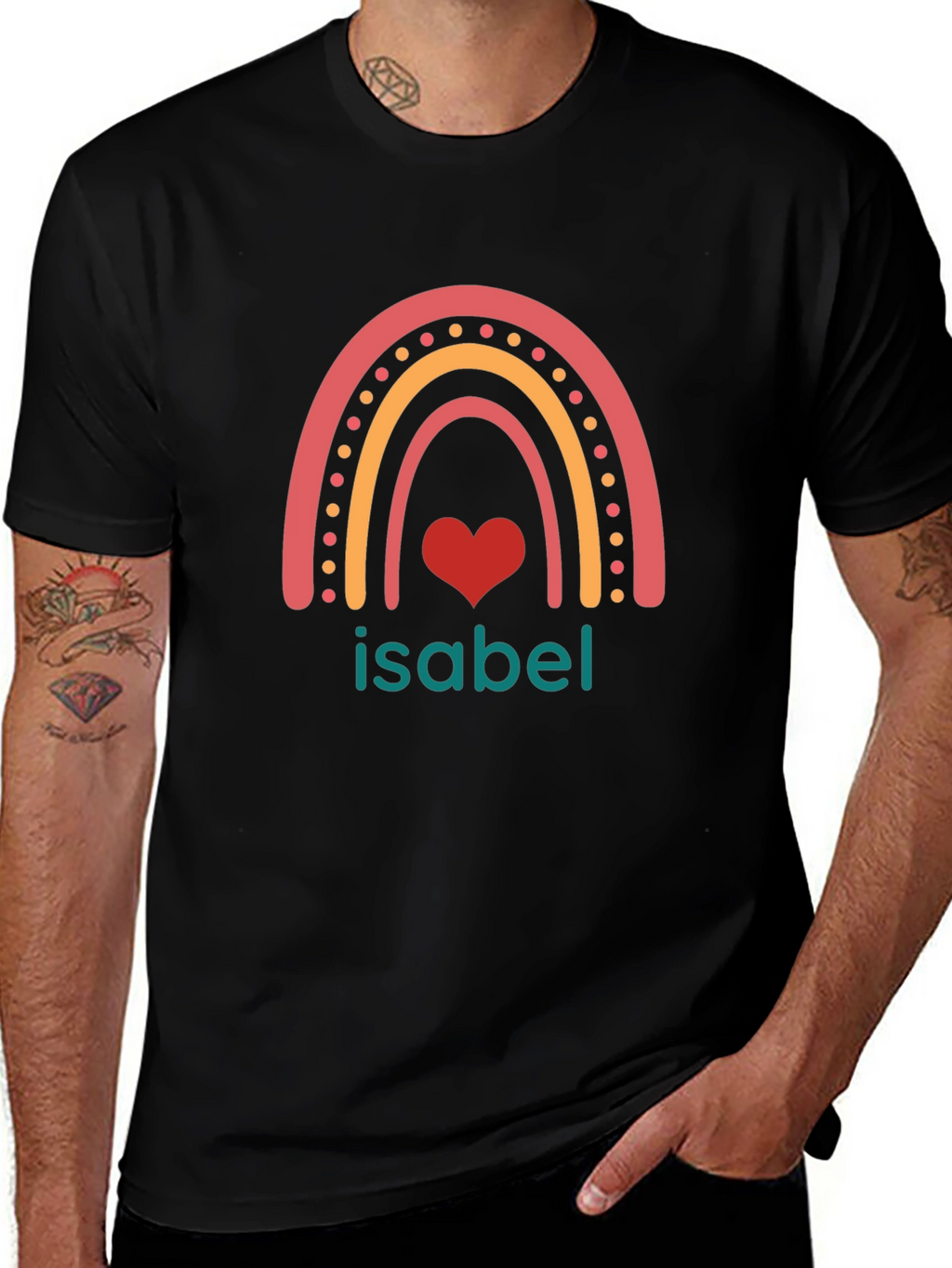 Isabel Rainbow Heart Custom T-Shirt