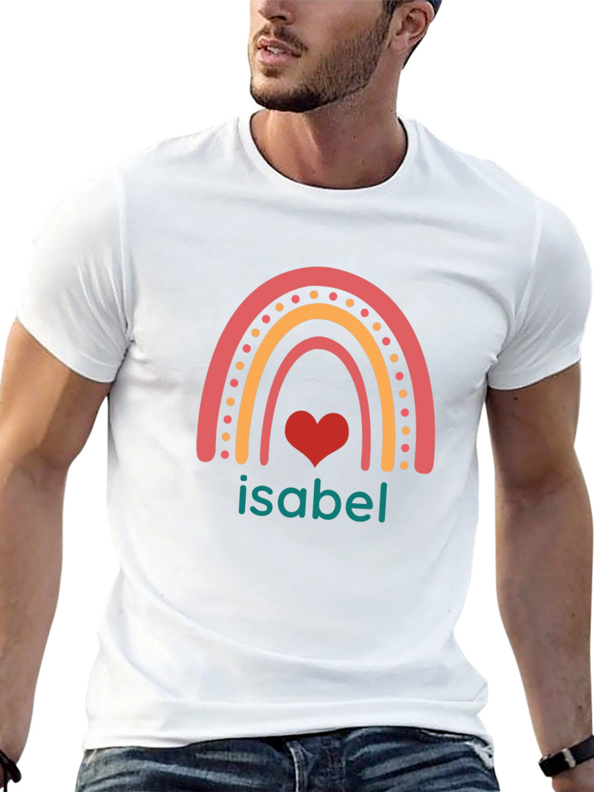 Isabel Rainbow Heart Custom T-Shirt