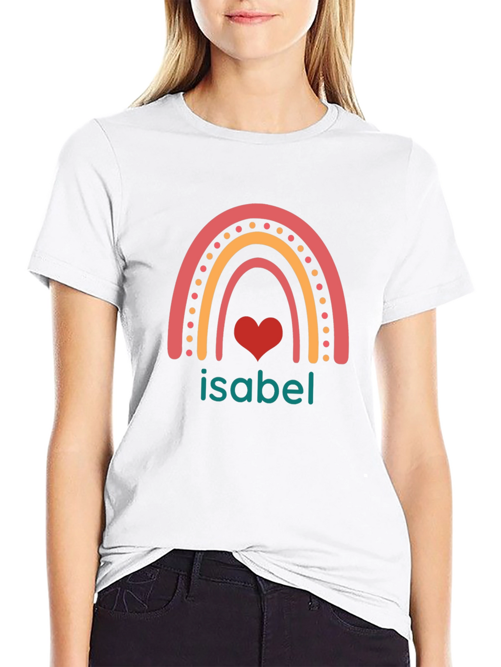 Isabel Rainbow Heart Custom T-Shirt