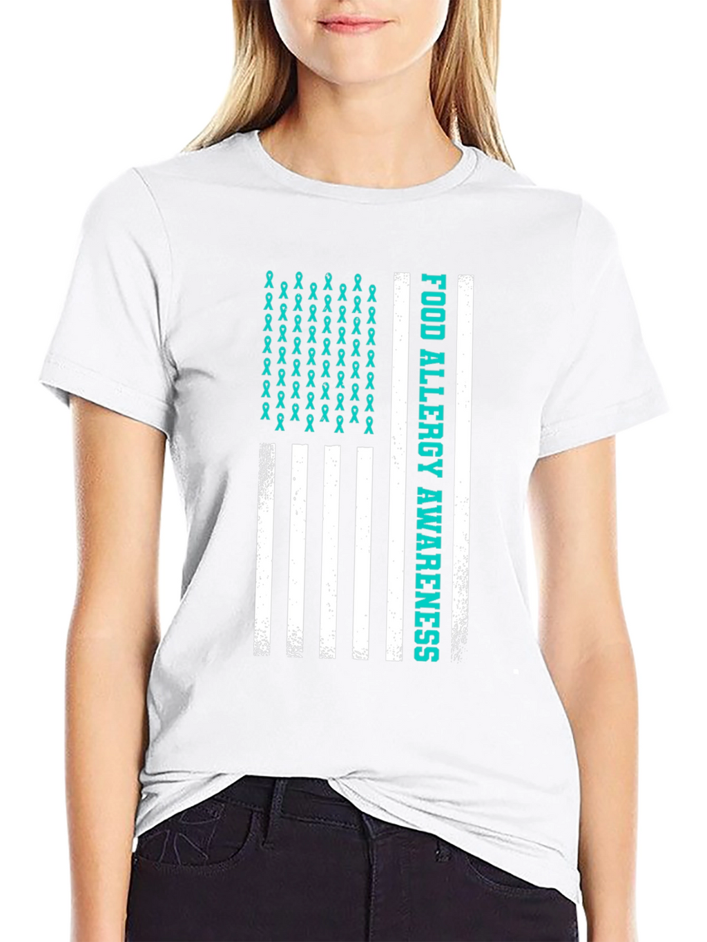 Food Allergy Awareness American Flag T-Shirt