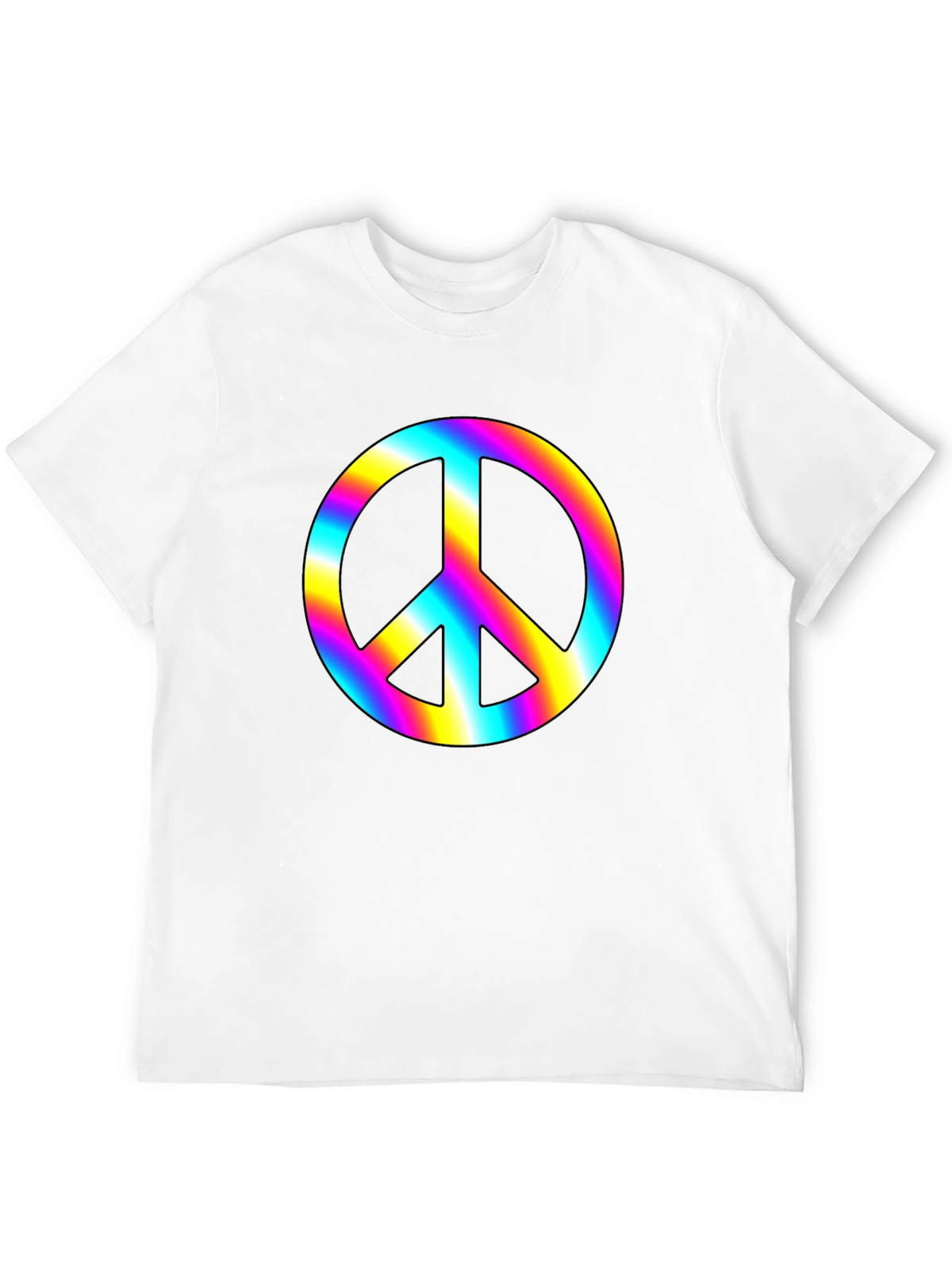 Rainbow Peace Sign Black T-Shirt