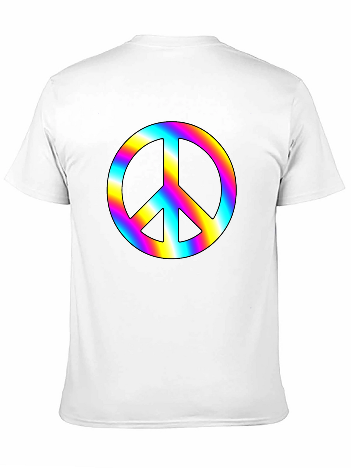 Rainbow Peace Sign Black T-Shirt