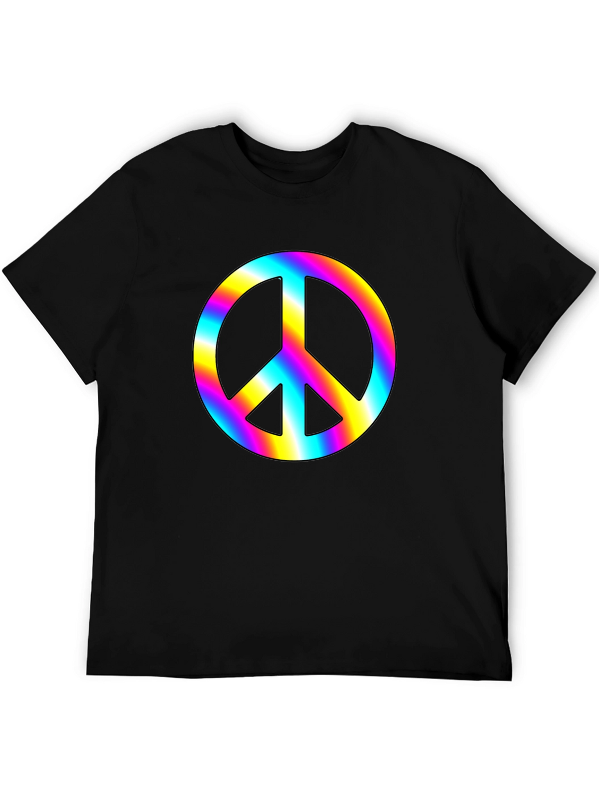 Rainbow Peace Sign Black T-Shirt