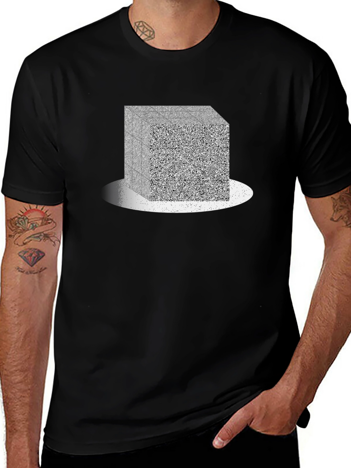 Abstract Cube Graphic Tee - Modern Geometric Design