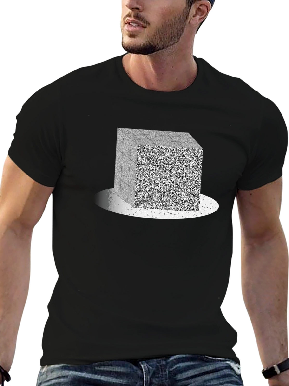 Abstract Cube Graphic Tee - Modern Geometric Design