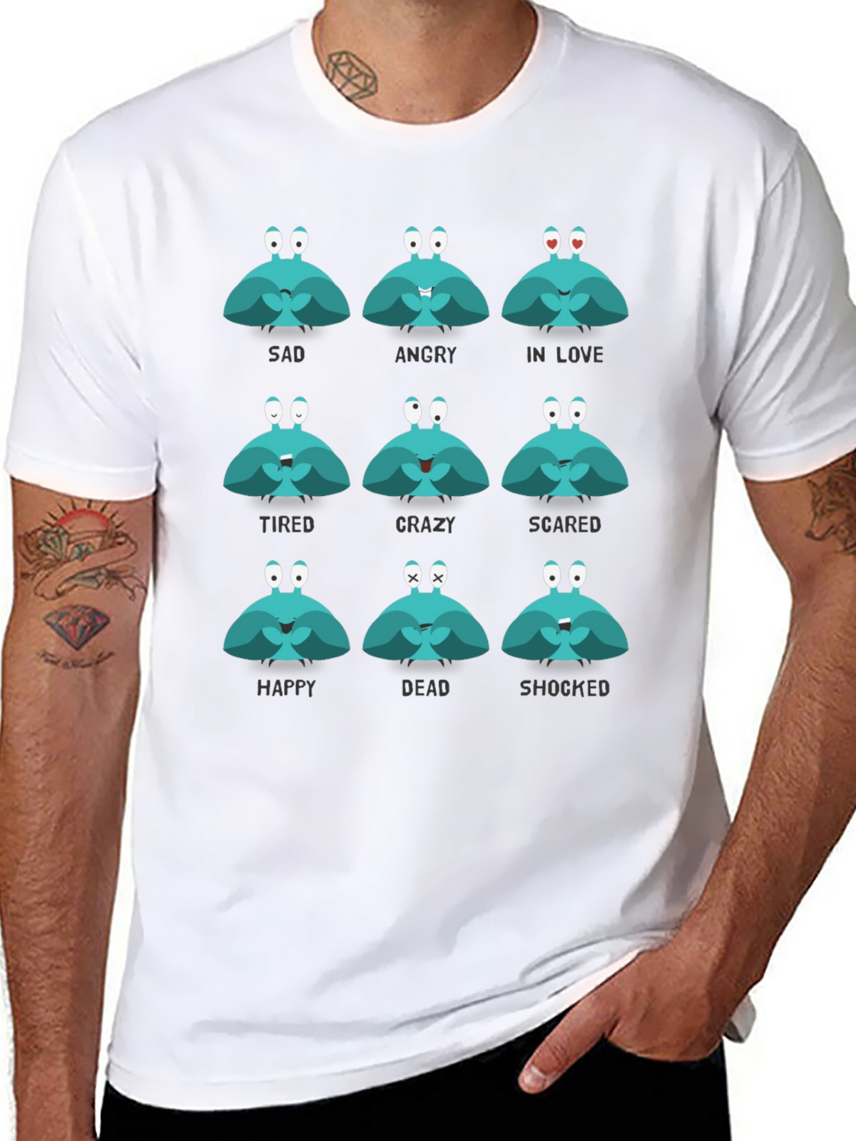Emotional Crab Graphic Tee - Express Yourself!