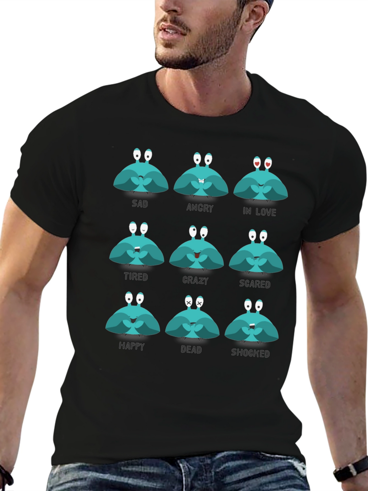 Emotional Crab Graphic Tee - Express Yourself!