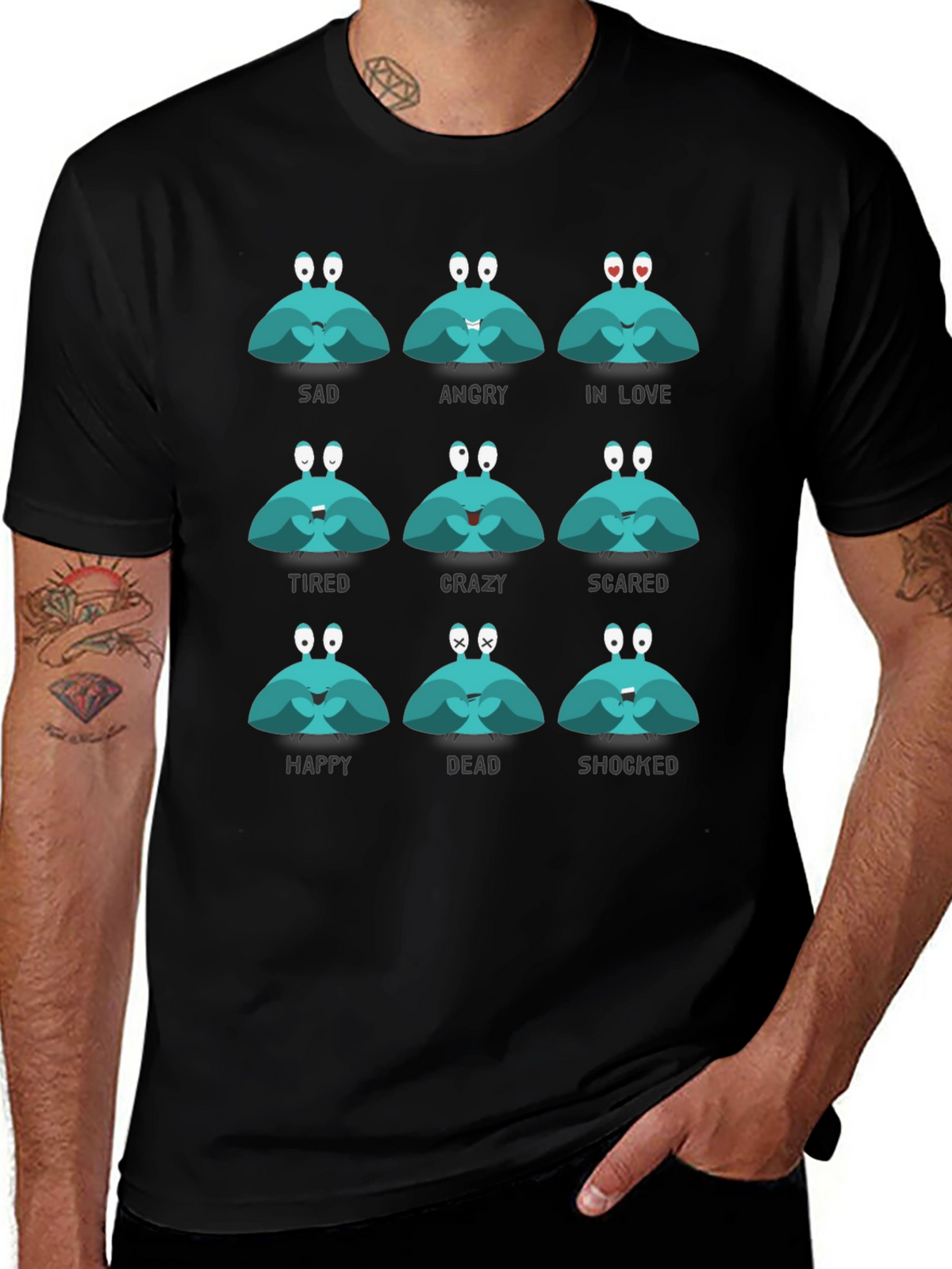 Emotional Crab Graphic Tee - Express Yourself!