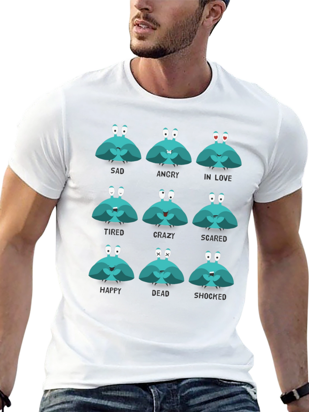 Emotional Crab Graphic Tee - Express Yourself!