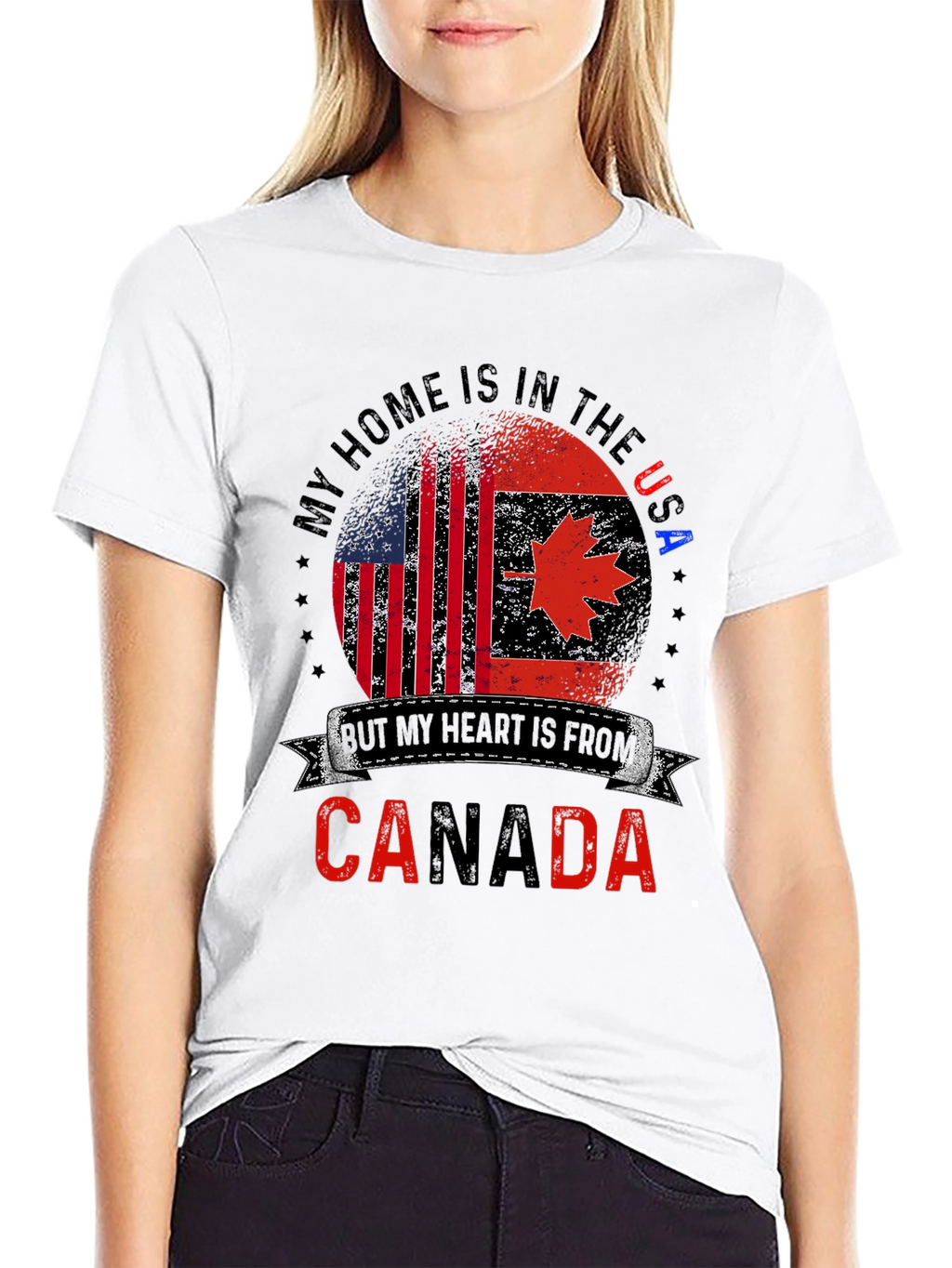 USA/Canada Flag Graphic Tee
