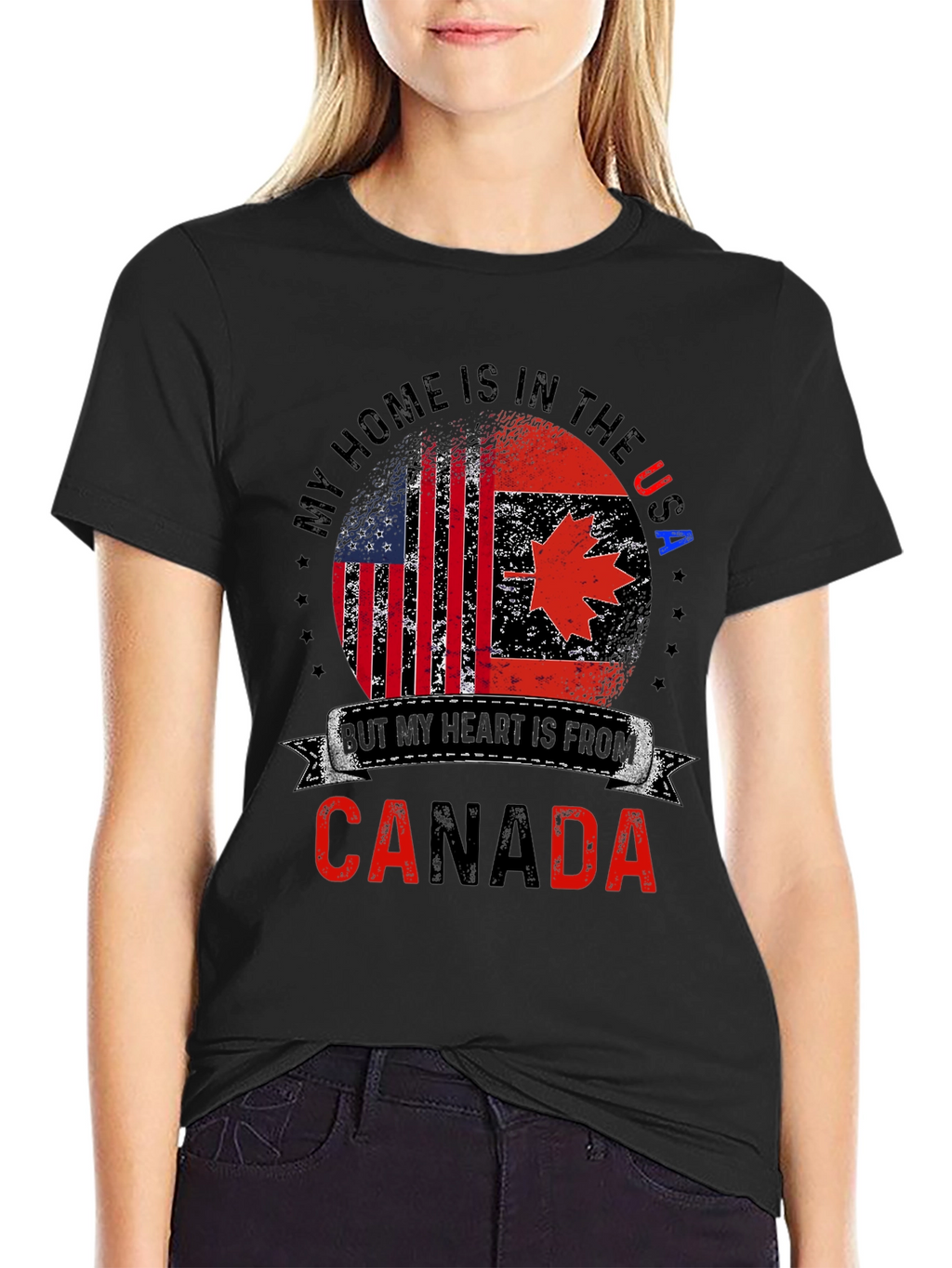 USA/Canada Flag Graphic Tee