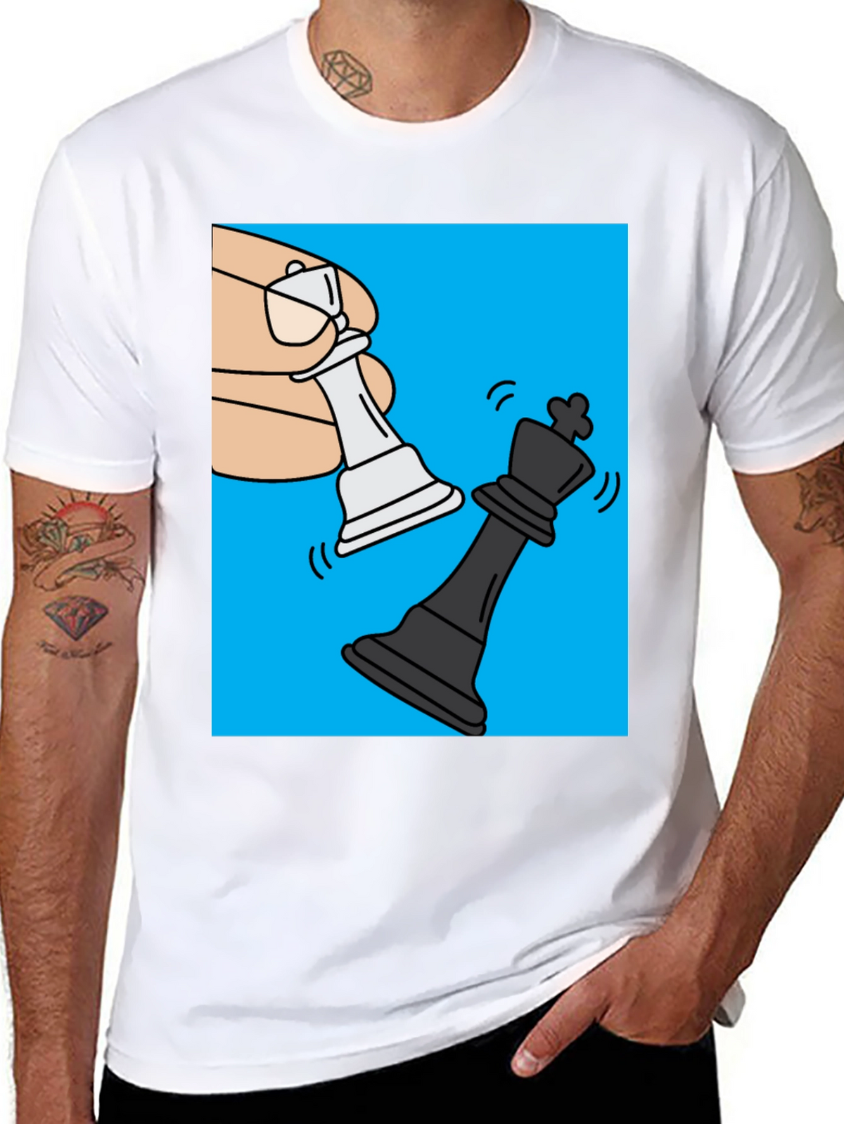 Chess Mate Graphic Tee - Black Cotton Shirt