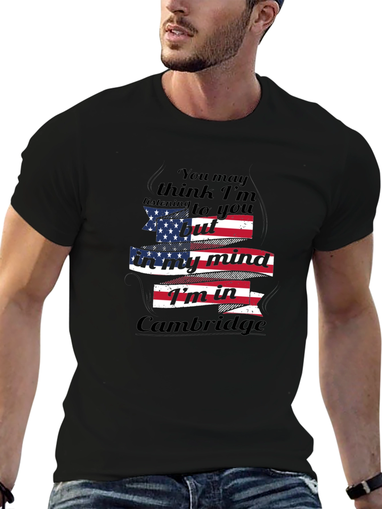 Cambridge Mind T-Shirt - Patriotic American Flag Design