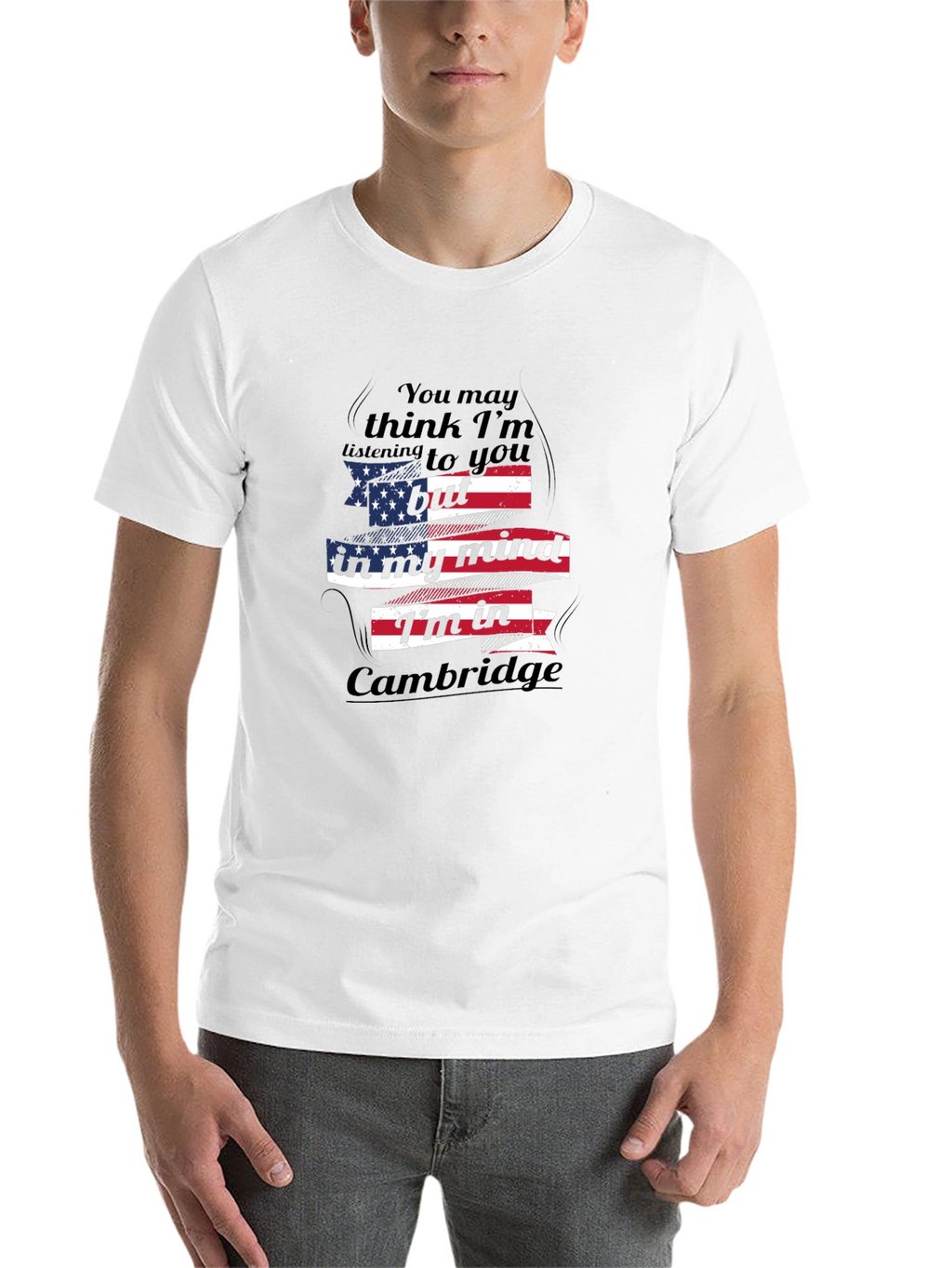 Cambridge Mind T-Shirt - Patriotic American Flag Design