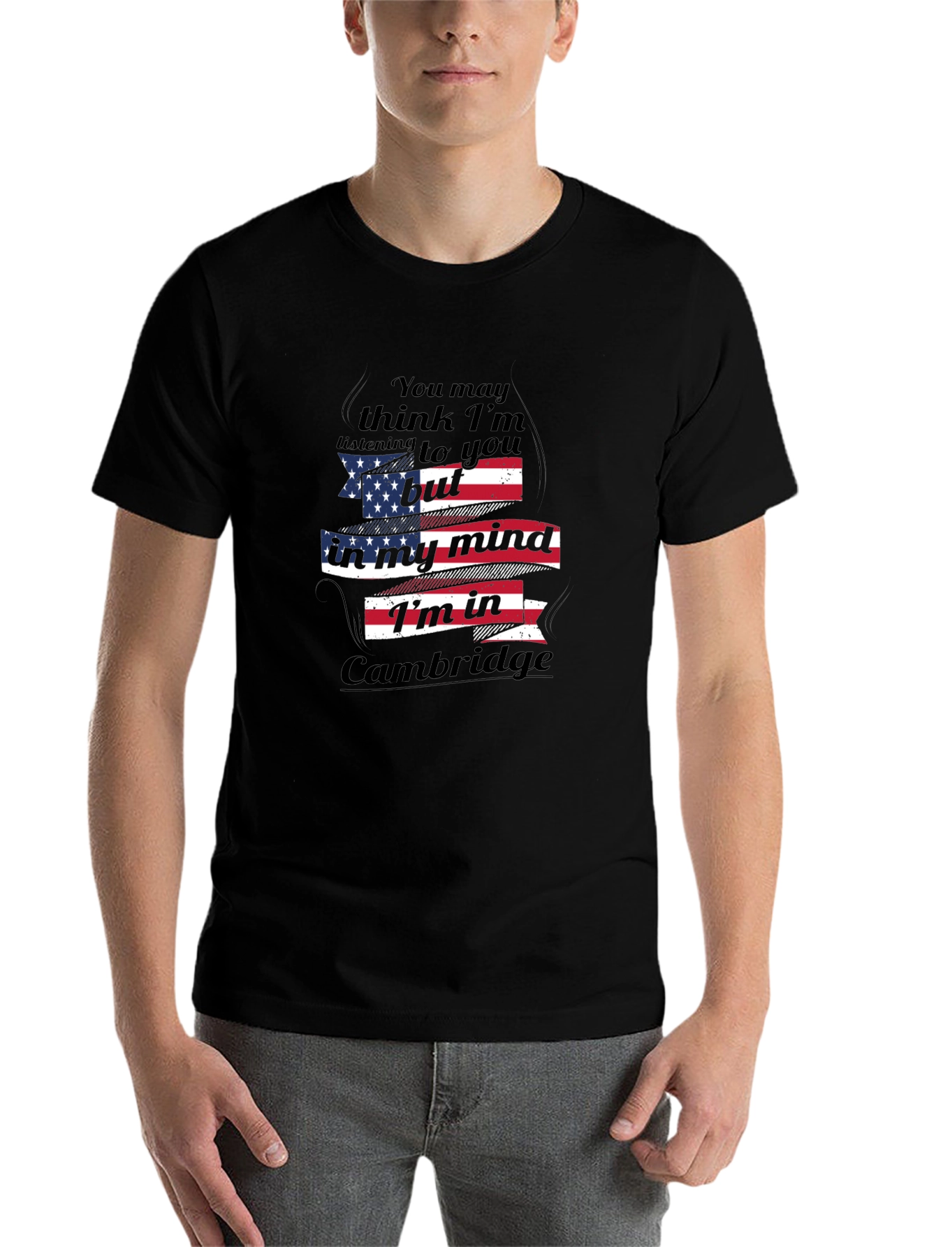 Cambridge Mind T-Shirt - Patriotic American Flag Design