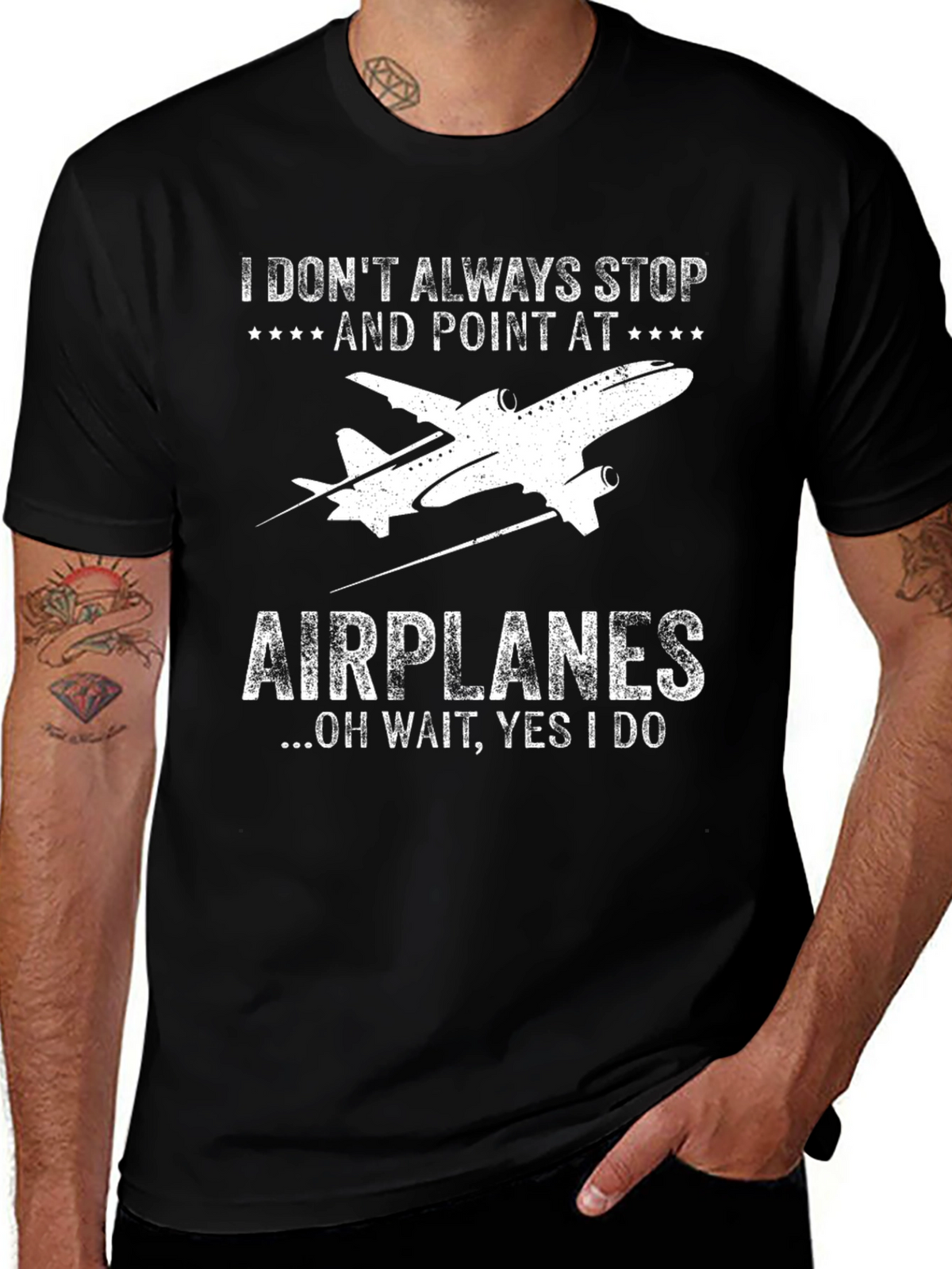 Airplane T-Shirt: I Always Stop and Point