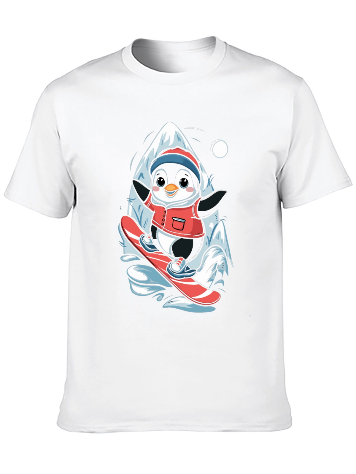 Penguin Snowboarding T-Shirt - Cute Graphic Tee