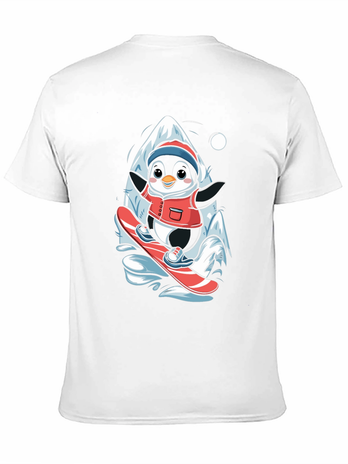 Penguin Snowboarding T-Shirt - Cute Graphic Tee