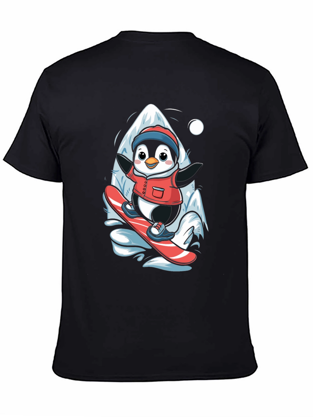 Penguin Snowboarding T-Shirt - Cute Graphic Tee