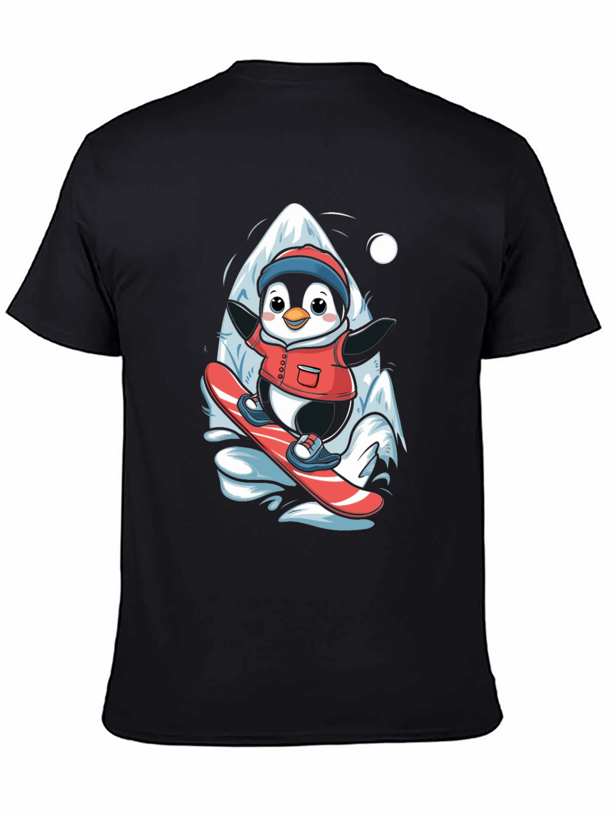 Penguin Snowboarding T-Shirt - Cute Graphic Tee
