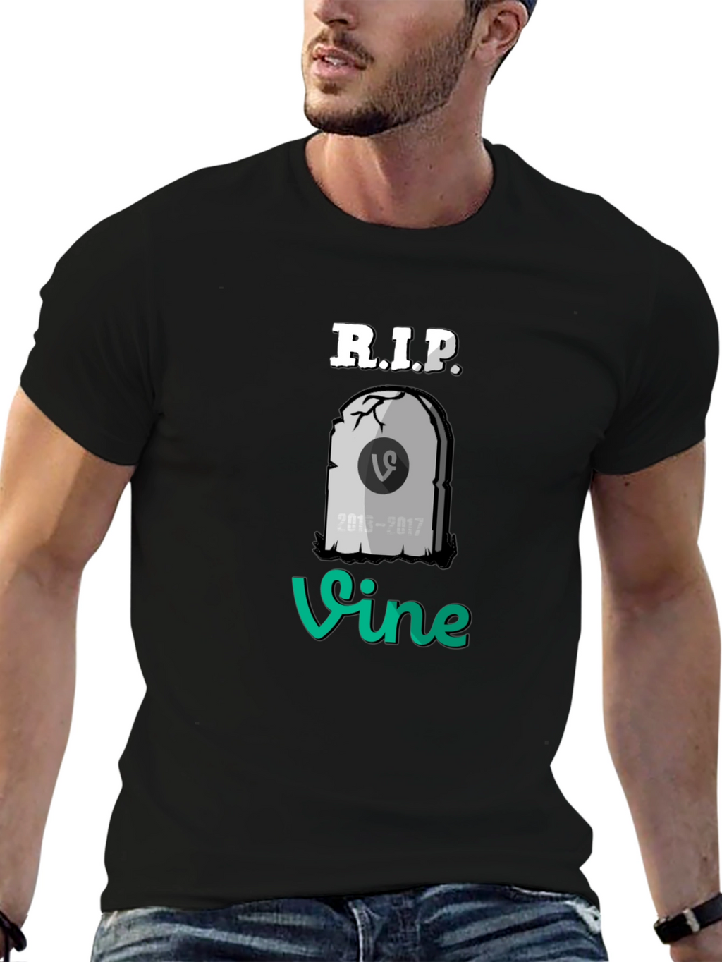 RIP Vine T-Shirt - Black Cotton Blend