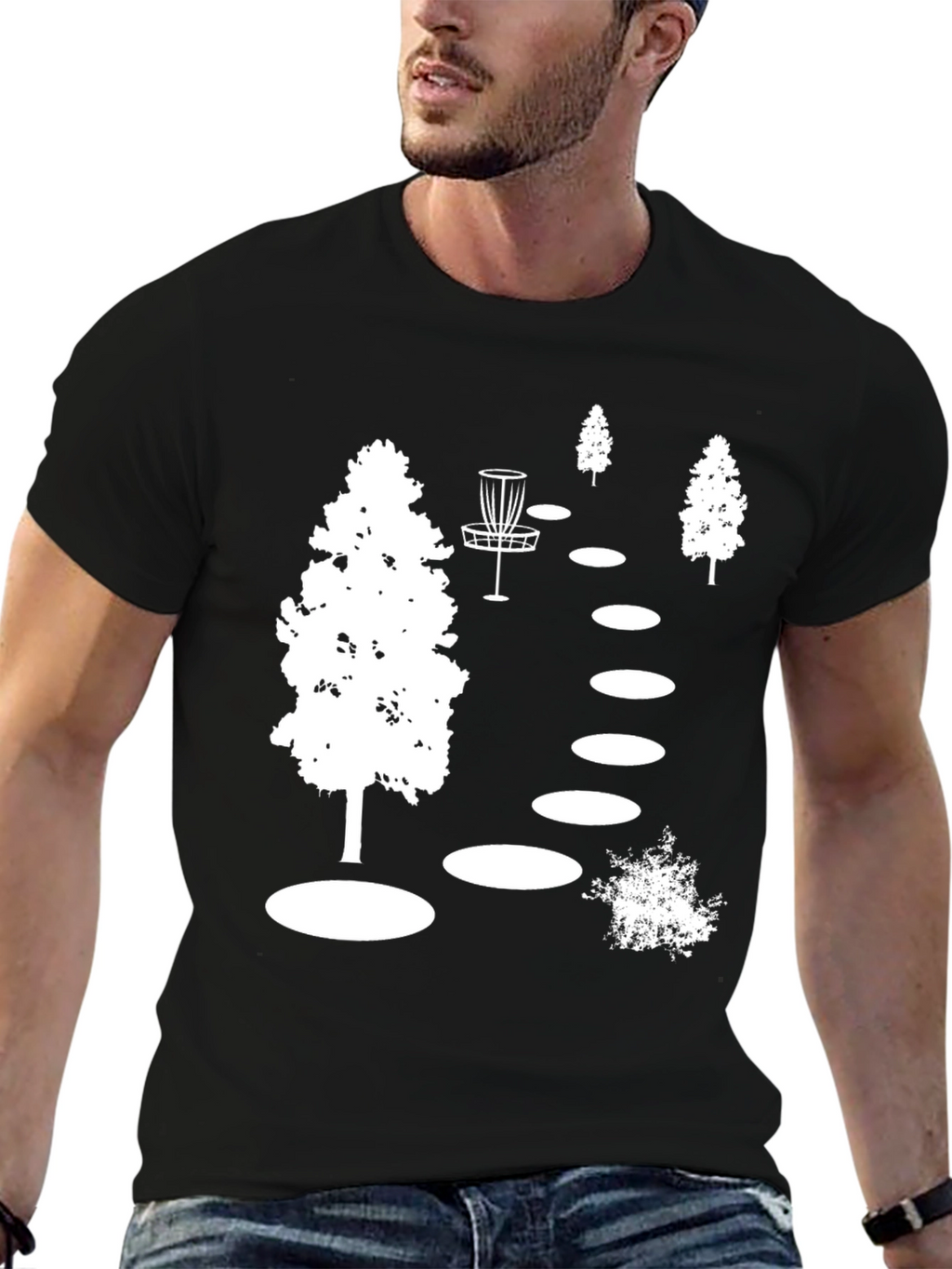 Disc Golf Course Black T-Shirt